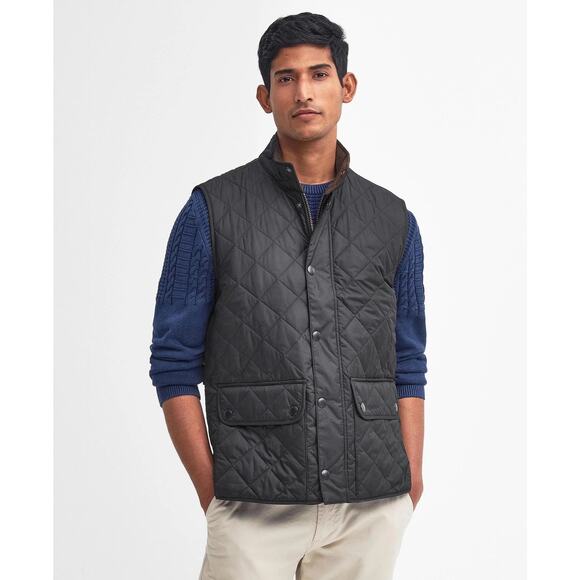 Barbour Lowerdale Gilet Men Size S Small Black Vest Quilted Full Zip Snap Button - Picture 1 of 13